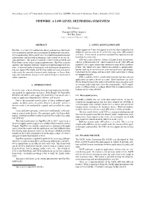 Pipewire: a Low-Level Multimedia Subsystem