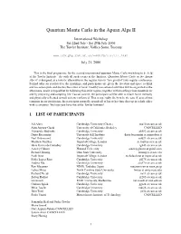 Quantum Monte Carlo in the Apuan Alps II