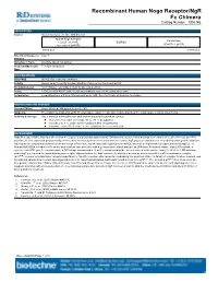 Recombinant Human Nogo Receptor/Ngr Fc Chimera