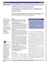 Simplification of the Finnegan Neonatal Abstinence Scoring System: Retrospective Study of Two Institutions in the USA