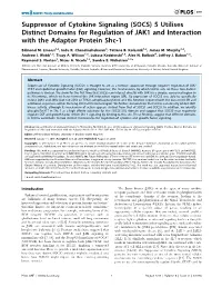 Suppressor of Cytokine Signaling (SOCS) 5 Utilises Distinct Domains for Regulation of JAK1 and Interaction with the Adaptor Protein Shc-1