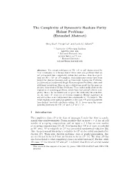 The Complexity of Symmetric Boolean Parity Holant Problems (Extended Abstract)