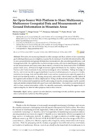 An Open-Source Web Platform to Share Multisource, Multisensor Geospatial Data and Measurements of Ground Deformation in Mountain Areas