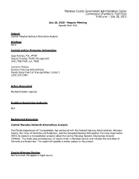 Central Manatee Network Alternative Analysis