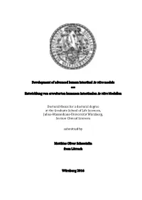 Development of Advanced Human Intestinal in Vitro Models *** Entwicklung Von Erweiterten Humanen Intestinalen in Vitro Modellen