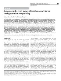 Gene Interaction Analysis for Next-Generation Sequencing