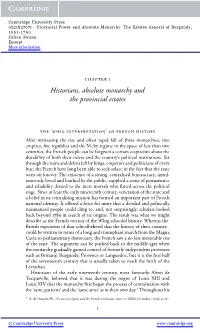 Historians, Absolute Monarchy and the Provincial Estates