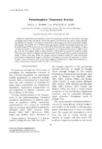 Paleoatmospheric Temperature Structure