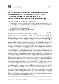 Recent Advances in Surface Nanoengineering for Biofilm