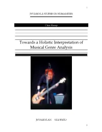 Towards a Holistic Interpretation of Musical Genre Analysis Thesis