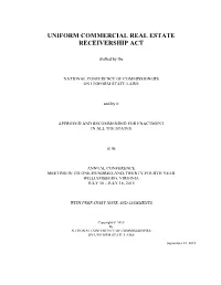 Uniform Commercial Real Estate Receivership Act