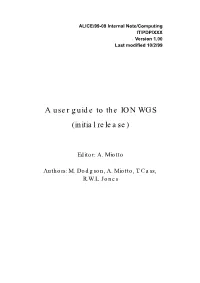 A User Guide to the ION WGS (Initial Release)