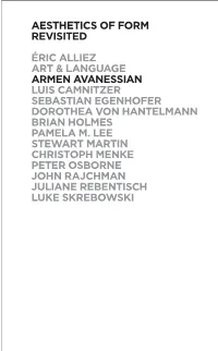 Aesthetics of Form Revisited Éric Alliez Art & Language