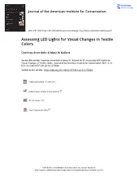 Assessing LED Lights for Visual Changes in Textile Colors