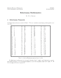 Babylonian Mathematics