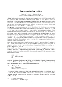 Bare Nouns in Akan Revisited