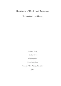 Department of Physics and Astronomy University of Heidelberg