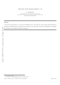 Discovery of the Isotopes with Z&lt;= 10