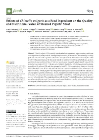 Effects of Chlorella Vulgaris As a Feed Ingredient on the Quality and Nutritional Value of Weaned Piglets’ Meat