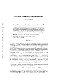 Euclidean Domains in Complex Manifolds 3