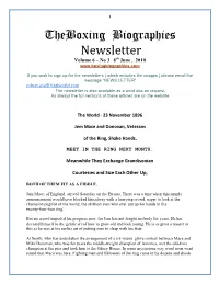 Theboxing Biographies Newsletter Volume 6 – No 3 8Th June , 2010