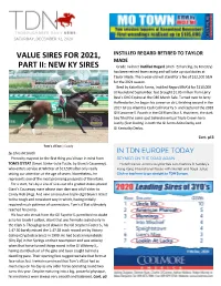Value Sires for 2021, Part Ii