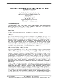 An Improved and Low-Resistive Package for High-Current Power MOSFET WALTER Ralf