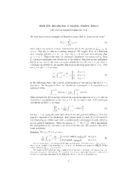 Math 259: Introduction to Analytic Number Theory the Contour Integral Formula for Ψ(X)