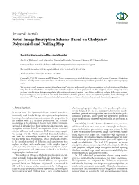 Novel Image Encryption Scheme Based on Chebyshev Polynomial and Duffing Map