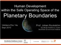 Planetary Boundaries