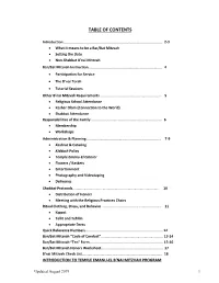 Table of Contents