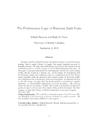 The Evolutionary Logic of Honoring Sunk Costs