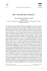 TRF1: It Was the Best of Time(S)…