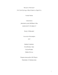 US News Coverage of Racial Issues in a Digital Era Carolyn Nielsen A