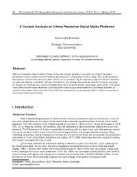 A Content Analysis of Crimes Posted on Social Media Platforms Abstract I. Introduction