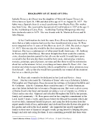 Biography of St. Rose of Lima