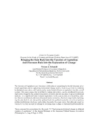 Bringing the State Back Into the Varieties of Capitalism and Discourse Back Into the Explanation of Change* by Vivien A