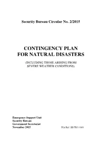 Contingency Plan for Natural Disasters