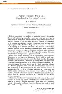 Fredholm Intersection Theory and Elliptic Boundary Deformation Problems, I