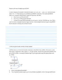 Frequency Division Multiplexing and OFDM 1. Given a Baseband