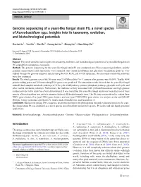 Genome Sequencing of a Yeast-Like Fungal Strain P6, a Novel Species of Aureobasidium Spp.: Insights Into Its Taxonomy, Evolution, and Biotechnological Potentials