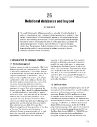 26. Relational Databases and Beyond