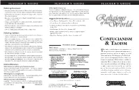Confucianism & Taoism