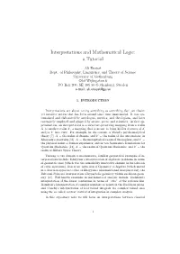 Interpretations and Mathematical Logic: a Tutorial
