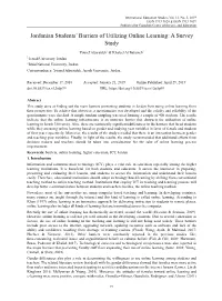 Jordanian Students' Barriers of Utilizing Online Learning