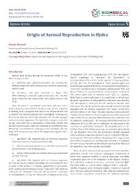 Origin of Asexual Reproduction in Hydra