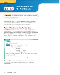 Real Numbers and the Number Line 2 Chapter 13