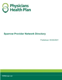 Sparrow Provider Network Directory