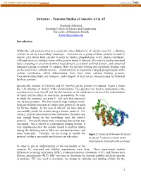 Structure – Function Studies of Annexin A2 & A5