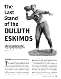 The Last Stand of the DULUTH ESKIMOS Y R a R B I L